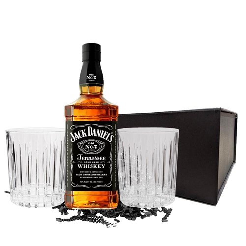 Jack Daniels Tennessee Whisky And Nouveau Tumblers Gift Set